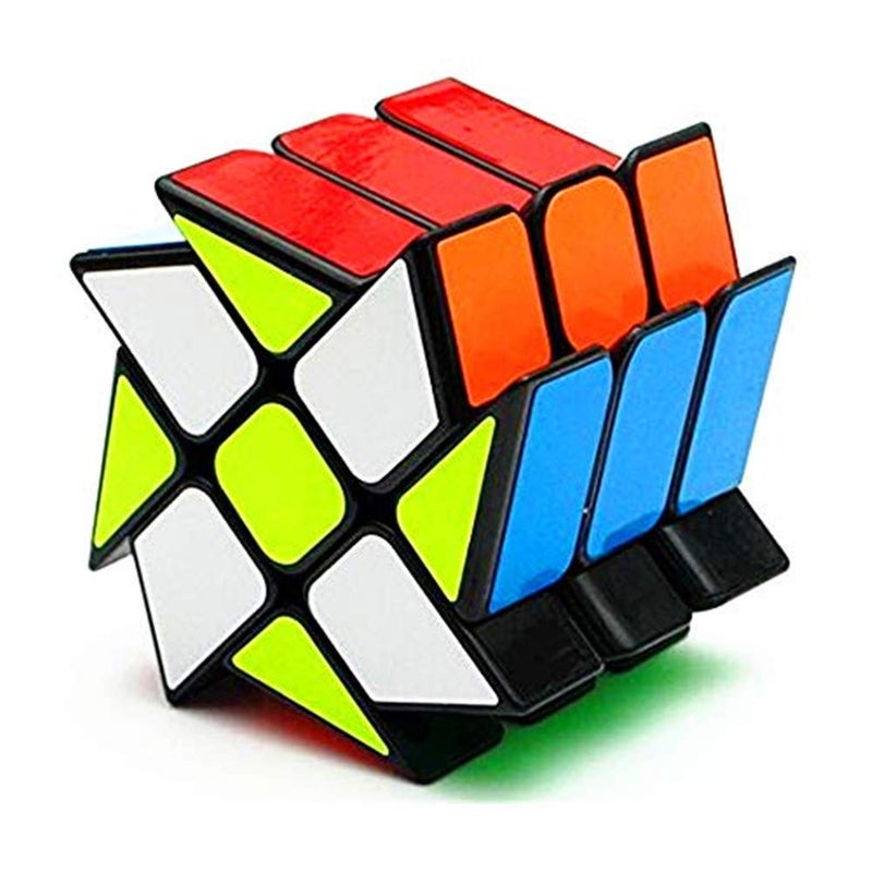 CuberSpeed Windmill Magic Cube 3x3 Black Wheel Fenghuolun Twisty Puzzle 3x3x3 Speed Cube Puzzle - Image 1