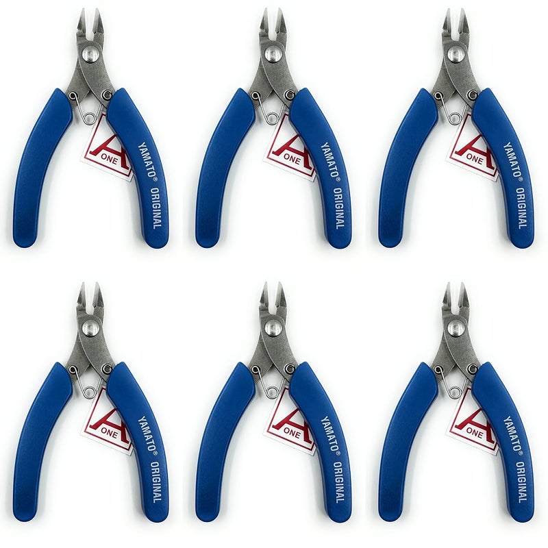 Aone Yamato Stainless Steel Mini Diagonal Nipper Cutter Plier 4" 6pcs Multipurpose Plastic Coated for Wire/Plastic Cutting, Jewellery Making & Repair, Electronic, Watchmaking, Hobby Crafts DIY - Image 1