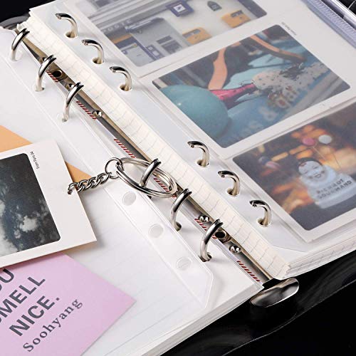 Onwon 20 Pieces Binder Pocket A6 Size 6 Holes Translucent Binder Zipper Folders Waterproof Binder Loose Leaf Bags EVA Pouch Plastic Document Filing Bags for 6-Ring Notebook Binder Loose Leaf Bags - Image 5