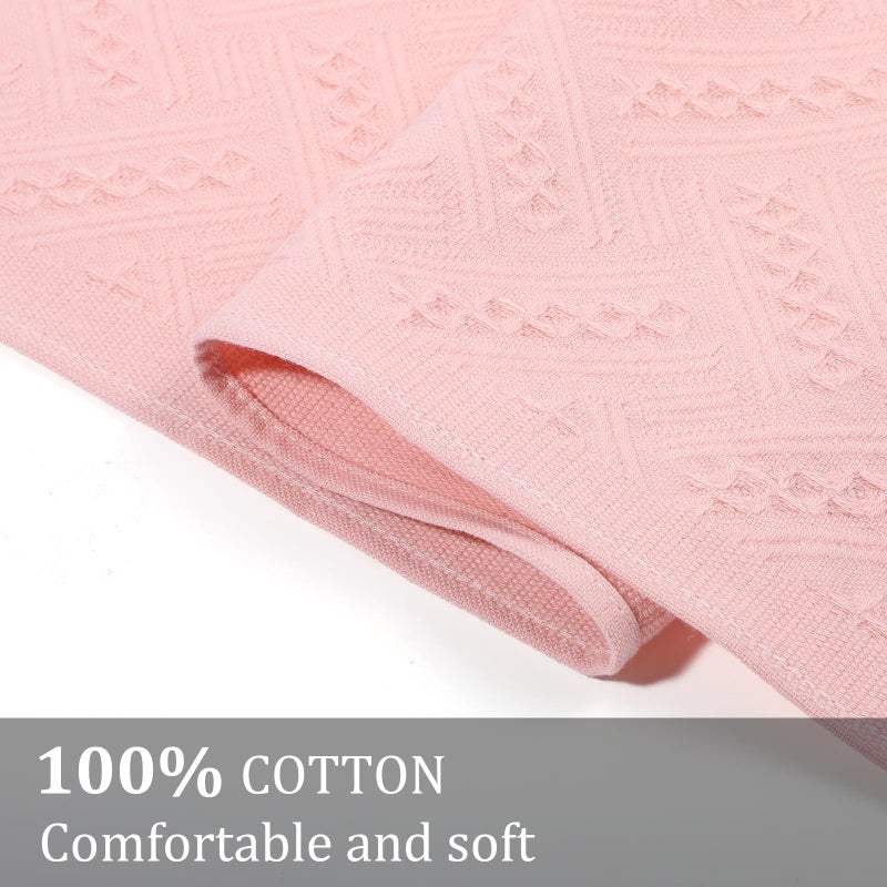 AOZUO 2 Pcs Hand Towels Bathroom, 30Ã—13 Inch Boho Decorative Hand Towels Turkish Soft Face Towel for Boho Bathroom Decor Farmhouse Kitchen Hotel Spa Guest (Pink) - Image 2