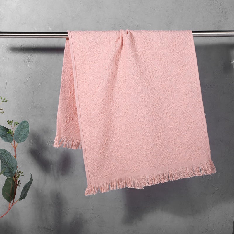 AOZUO 2 Pcs Hand Towels Bathroom, 30Ã—13 Inch Boho Decorative Hand Towels Turkish Soft Face Towel for Boho Bathroom Decor Farmhouse Kitchen Hotel Spa Guest (Pink) - Image 5