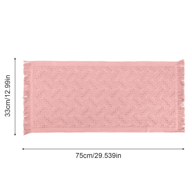 AOZUO 2 Pcs Hand Towels Bathroom, 30Ã—13 Inch Boho Decorative Hand Towels Turkish Soft Face Towel for Boho Bathroom Decor Farmhouse Kitchen Hotel Spa Guest (Pink) - Image 3