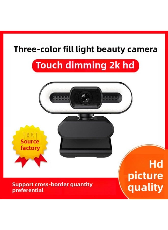 USB Beauty Live Webcam 2K Computer Camera Conference Teaching Live Video Chat Camera-Colour:4k Autofocus - Image 2