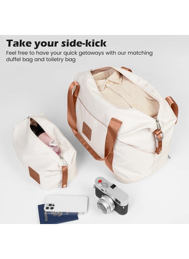 Coolife Suitcase Set 3 Piece Luggage Set Carry On Hardside Luggage with TSA Lock Spinner Wheels (White, 5 piece set)  - Image 5