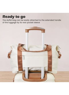Coolife Suitcase Set 3 Piece Luggage Set Carry On Hardside Luggage with TSA Lock Spinner Wheels (White, 5 piece set)  - Image 3
