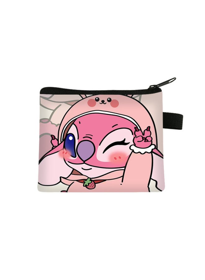 New Sch Coin Purse For Children, Large Capacity, Cute Key Card Holder, Polyester, High-end Feel, Wear-resistant Storage Bag