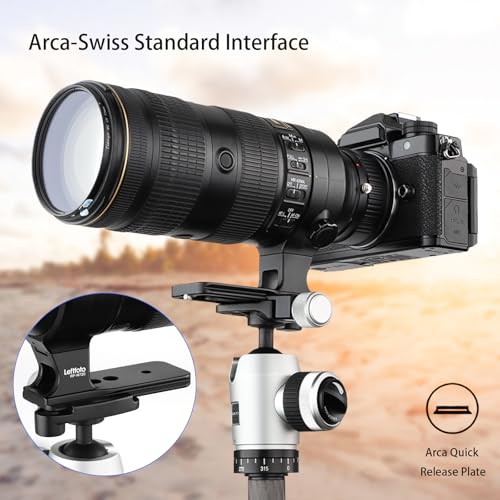 Leftfoto Replacement Lens Foot Base for Nikon AF-S Nikkor 70-200 mm f/2.8E FL ED VR & AF-S 500mm f/5.6E PF ED VR Lens - Arca-Swiss Style Tripod Plate, Black - Image 2