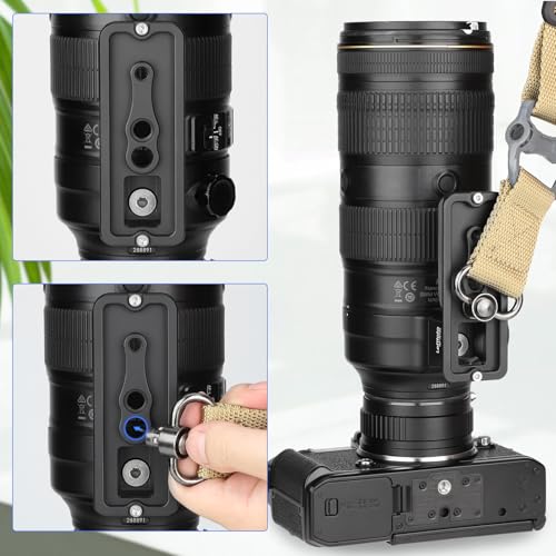 Leftfoto Replacement Lens Foot Base for Nikon AF-S Nikkor 70-200 mm f/2.8E FL ED VR & AF-S 500mm f/5.6E PF ED VR Lens - Arca-Swiss Style Tripod Plate, Black - Image 3