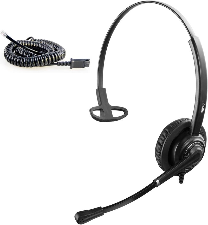 MKJ Cisco Headset for Office Phones Corded RJ9 Telephone Headset with Microphone Noise Cancelling for Cisco CP-7841 7861 7941G 7942G 7945G 7960G 7962G 7965G 7975G 8811 8845 8851 8861 8865 9951 9971 - Image 1