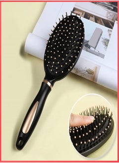 BUPY Hair Detangler Brush – Cushion Hair Brush for Women, Soft Bristle Detangling Brush for Curly & Straight, Dry & Wet Hair Brush, Tangle Free Hair Brush, Flexible Bristles Comb, Travel-Friendly - Black  - Image 1