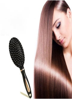 BUPY Hair Detangler Brush – Cushion Hair Brush for Women, Soft Bristle Detangling Brush for Curly & Straight, Dry & Wet Hair Brush, Tangle Free Hair Brush, Flexible Bristles Comb, Travel-Friendly - Black  - Image 3