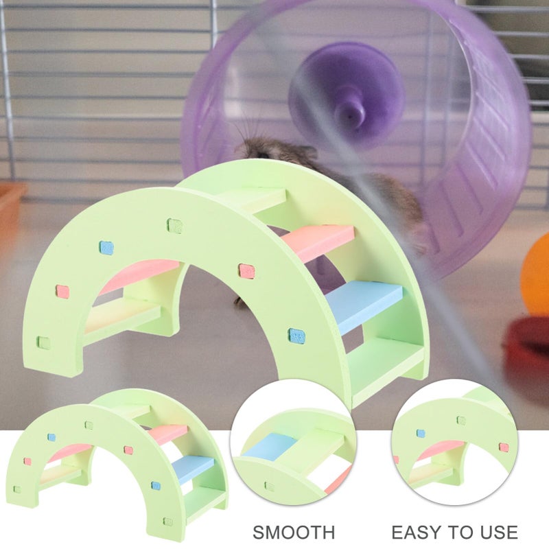 Light Green Hamster Bridge Climbing Ladder Rainbow Arch Toy for Small Pets Exercise Play - Image 4