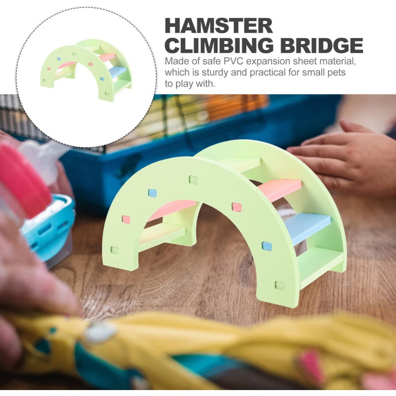 Light Green Hamster Bridge Climbing Ladder Rainbow Arch Toy for Small Pets Exercise Play - Image 3