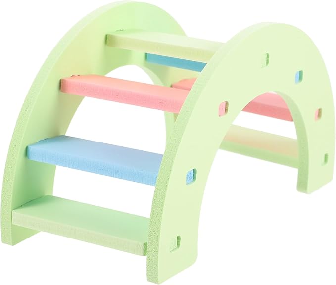 Light Green Hamster Bridge Climbing Ladder Rainbow Arch Toy for Small Pets Exercise Play - Image 1