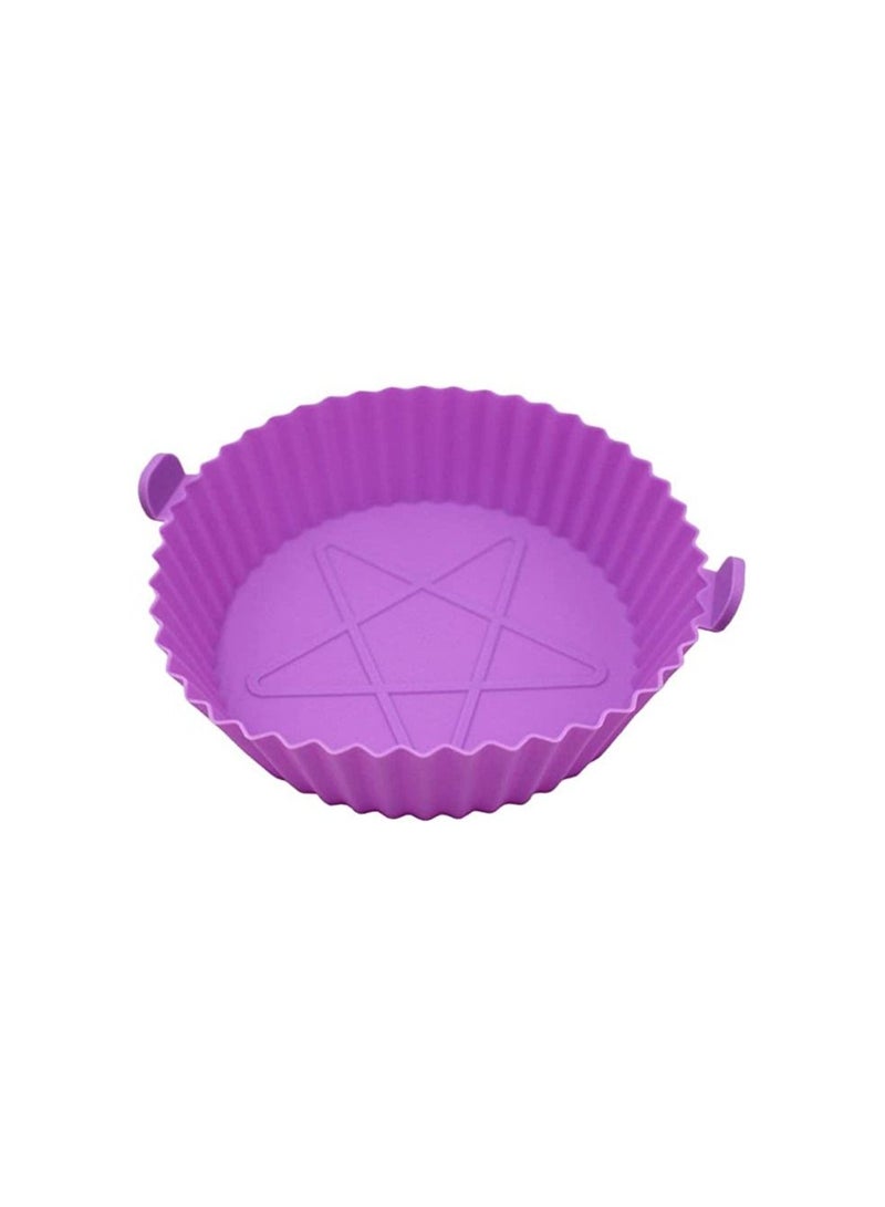 سبيس شوب مقلاة هوائية سيليكون وعاء دائري قابل لإعادة الاستخدام سلة شواء لوحة استبدال بطانة 6.3 بوصة مقالي الهواء ملحقات فرن بديلة - Image 1