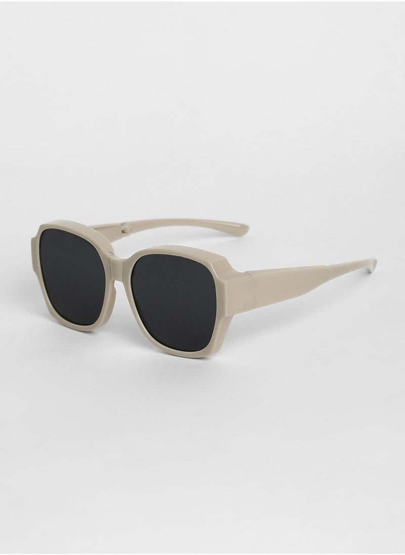 Haute Sauce Foldable Oversized Sunglasses - Grey  - Image 5