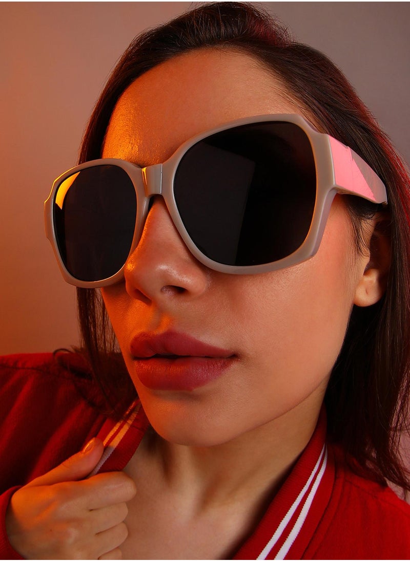 Haute Sauce Foldable Oversized Sunglasses - Grey  - Image 3