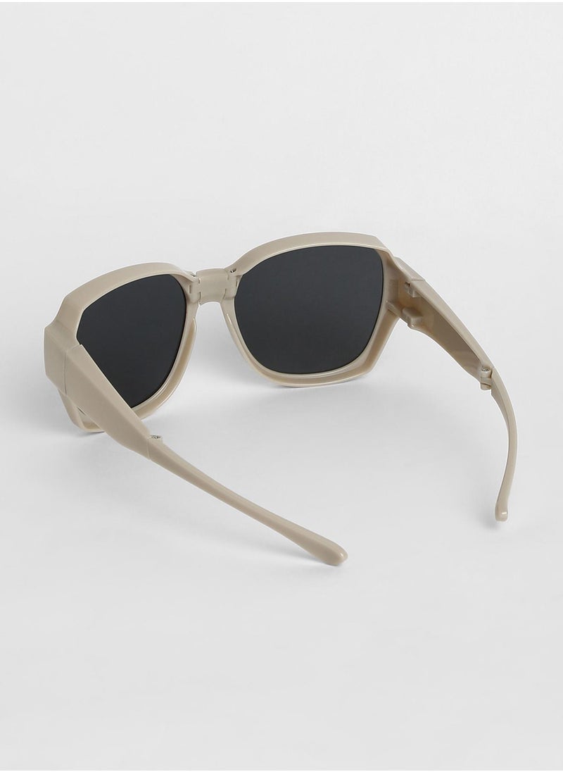 Foldable Oversized Sunglasses - Grey