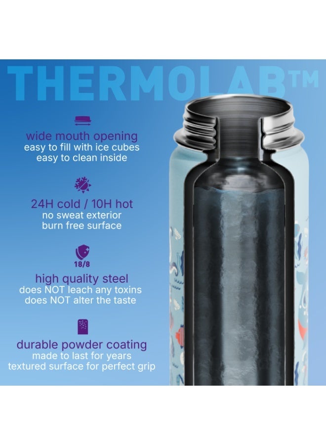 BEOLA 550ml Kids Water Bottle 18/8 Stainless Steel Double Wall Insulated thermo Bottle with Straw Lid and Wide Mouth, Hot Cold Liquids Sports School Bottle (19oz, Gaming) - Image 4