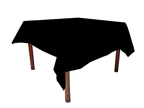 Weavric Square Tablecloth 85 X 85 Inches Washable Reusable Black Large Tablecloth with Hemmed Edge for Buffet Table Kitchen Dinner Wedding Party