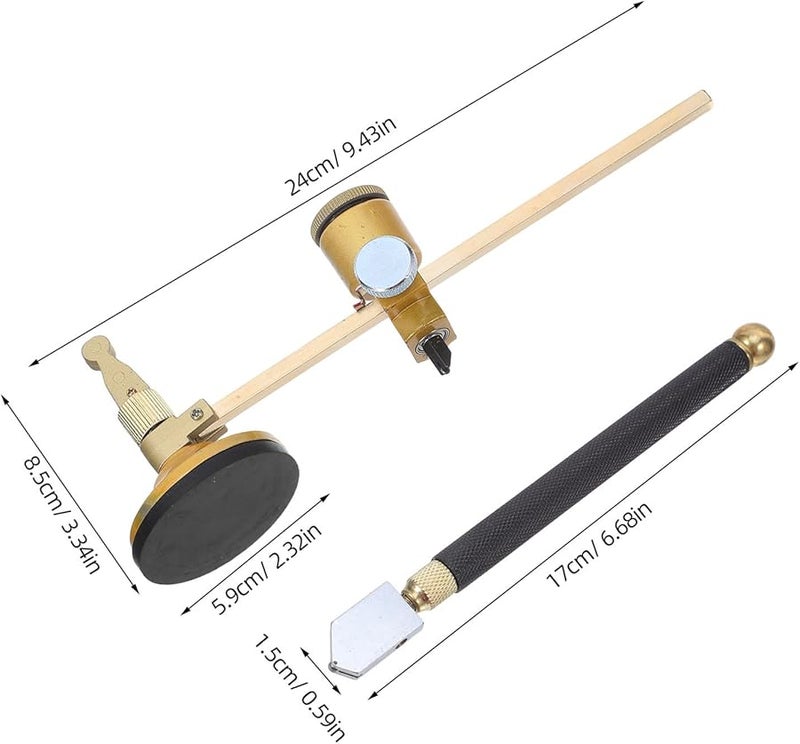 أداة قطع الزجاج المحمولة مع مسطرة البوصلة وقلم النقش لقطع الدوائر بدقة - Image 5
