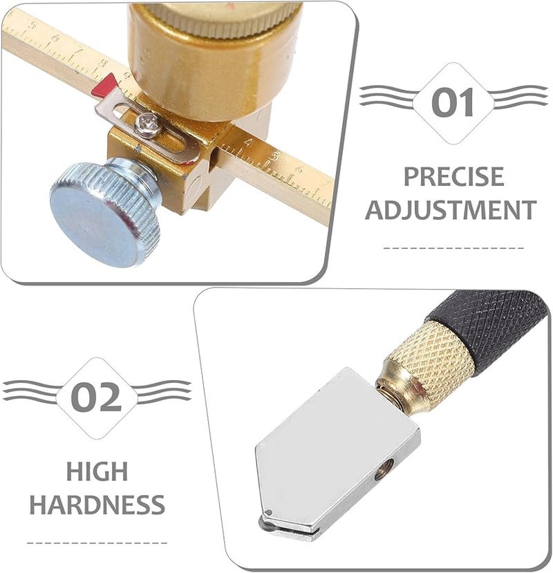أداة قطع الزجاج المحمولة مع مسطرة البوصلة وقلم النقش لقطع الدوائر بدقة - Image 4