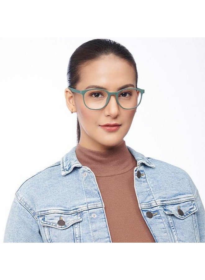 Lenskart Blu عدسات لنسكارت زرقاء | نظارات كمبيوتر زرقاء بدون قوة | مضادة للتوهج، خفيفة الوزن وتحجب الأشعة الضارة | نظارات حماية من الأشعة فوق البنفسجية | خضراء | للرجال والنساء | كبيرة | LB E14061 - Image 4