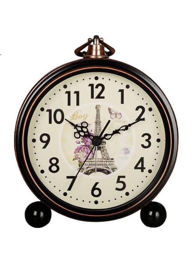 Hense Vintage Alarm Clock, Student-Specific Wake-Up Device, Bedside Desktop Table Clock, Hourglass Ornament, Ha65 Eiffel Tower - Image 3