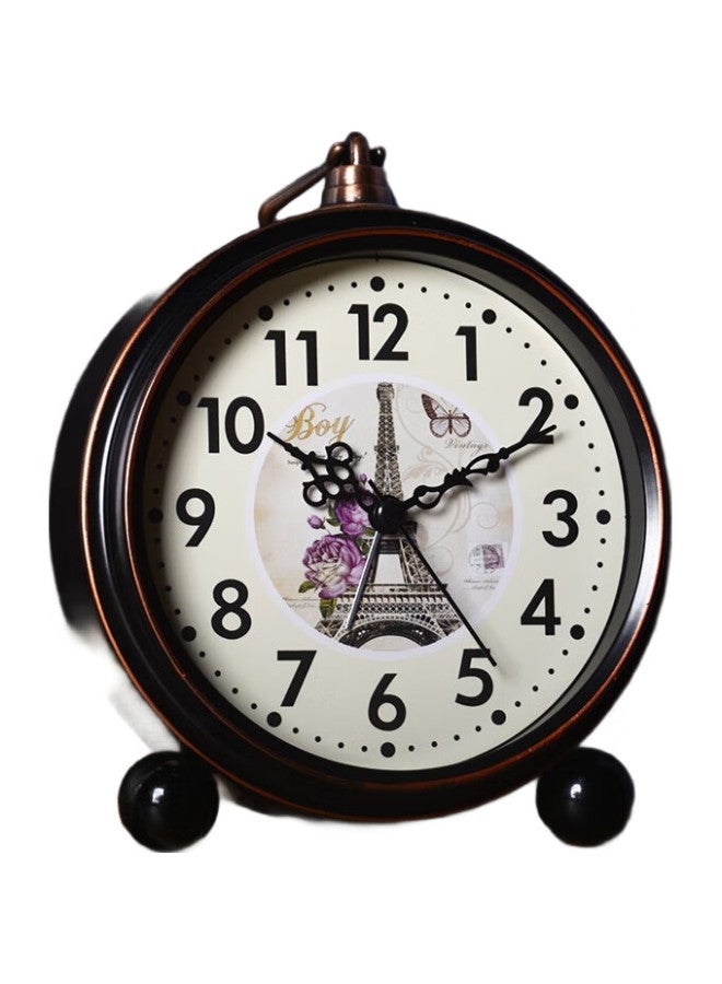 Hense Vintage Alarm Clock, Student-Specific Wake-Up Device, Bedside Desktop Table Clock, Hourglass Ornament, Ha65 Eiffel Tower - Image 2
