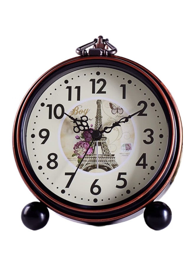 Hense Vintage Alarm Clock, Student-Specific Wake-Up Device, Bedside Desktop Table Clock, Hourglass Ornament, Ha65 Eiffel Tower - Image 1
