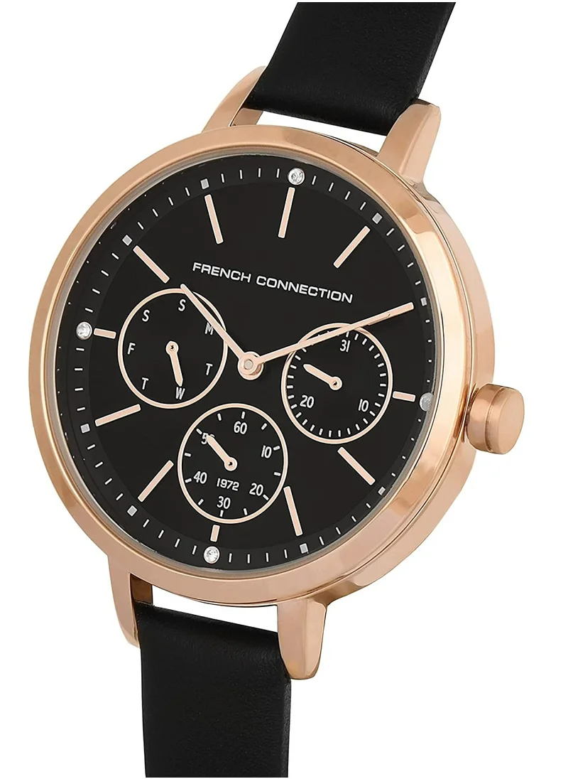 French Connection Women's Analog Watch With Black Dial -35 mm