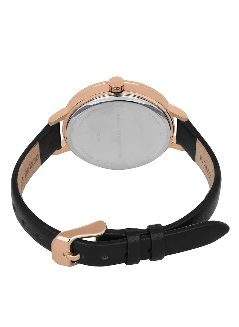 فرنش كونكشن Women's Analog Watch With Black Dial -35 mm