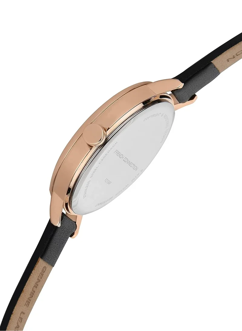 فرنش كونكشن Women's Analog Watch With Black Dial -35 mm