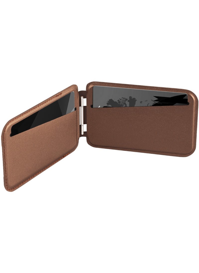 Momax - 1-Wallet Magnetic Card Holder [3 card Slots] Snap and Go Compatible with MagSafe - Desert Titanium - Image 1