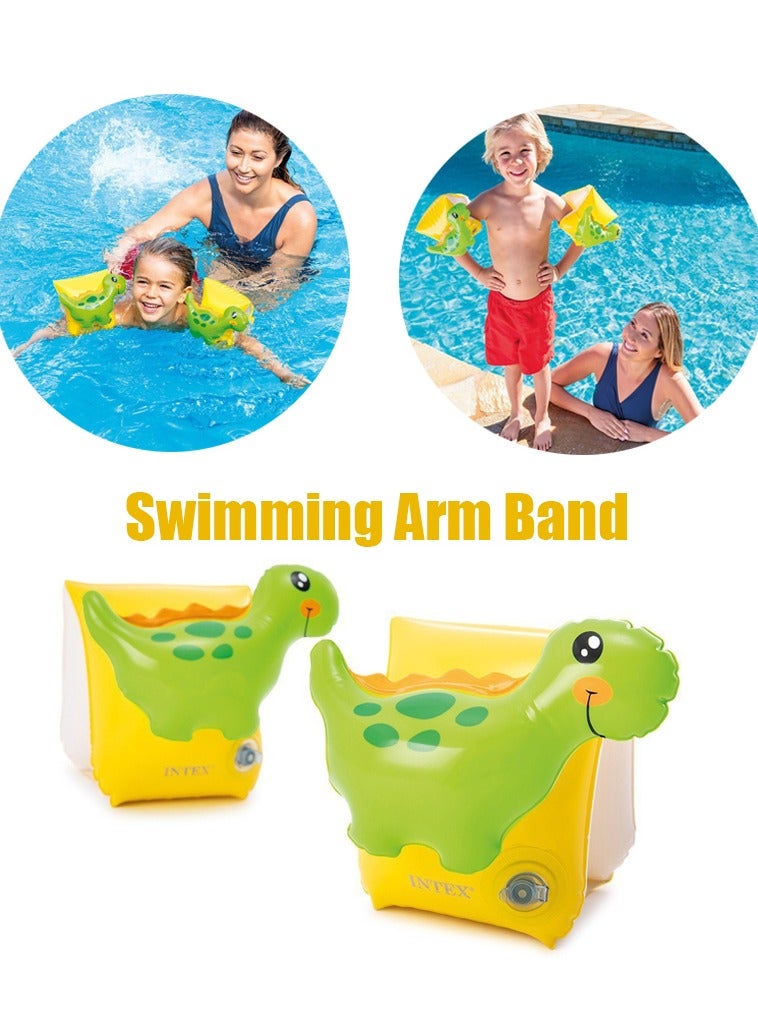 INTEX Pair Of Dinosaur Swimming Arm Band Kids Swim Vest Set 3-6 Years - Image 1