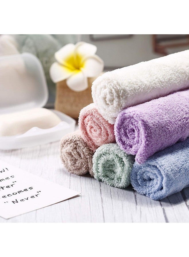 Syhood 12 Pieces Face Wash Cloth 12 X 12 In Makeup Remover Cloths Coral Velvet Facial Microfiber Washcloths Soft Fast Drying Facial Cleansing Towel For Face(Beige Blue Purple Brown Green Pink)  - Image 2