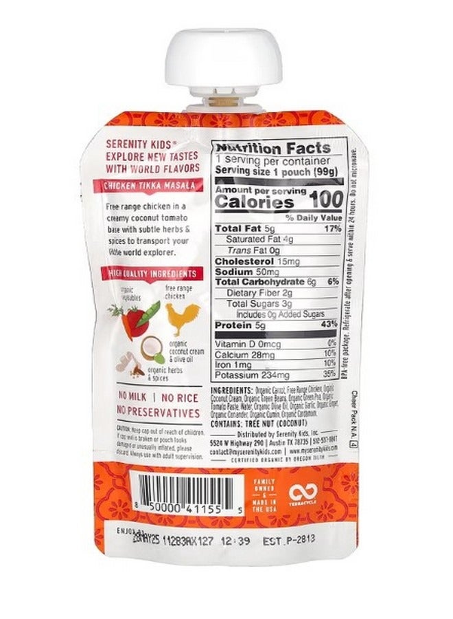 SERENITY KIDS Chicken Tikka Masala with Carrot Coconut Cream Green Beans Herbs and Spices 6 Months 3.5 oz 99 g - Image 2