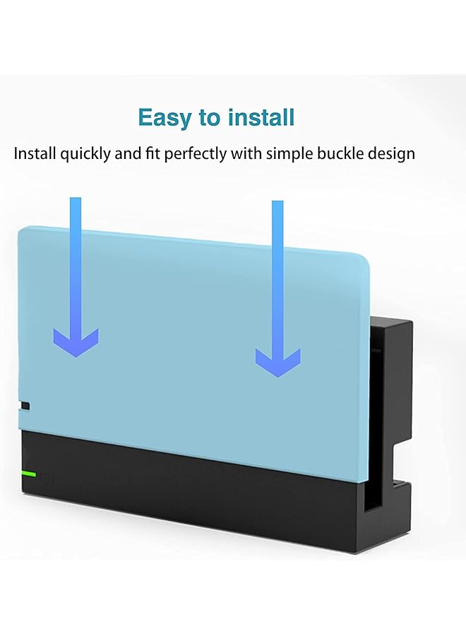 SYOSI Dock Cover Anti Scratch Custom Faceplate Cover For Nintendo Switch Charging Dock For Switch Host Base Case Hard Pc Slim Shell Anti Scratch No Screwdriver Installation For Switch Dock (Blue) - Image 2