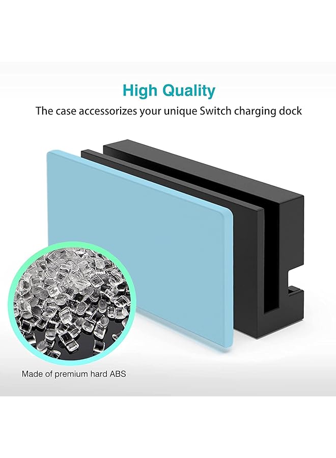 SYOSI Dock Cover Anti Scratch Custom Faceplate Cover For Nintendo Switch Charging Dock For Switch Host Base Case Hard Pc Slim Shell Anti Scratch No Screwdriver Installation For Switch Dock (Blue) - Image 4
