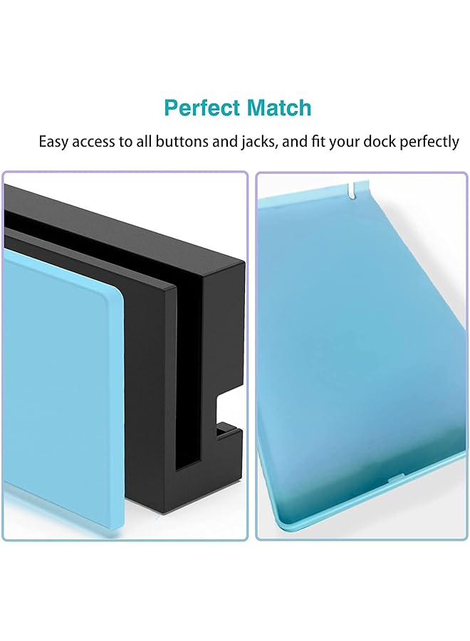 SYOSI Dock Cover Anti Scratch Custom Faceplate Cover For Nintendo Switch Charging Dock For Switch Host Base Case Hard Pc Slim Shell Anti Scratch No Screwdriver Installation For Switch Dock (Blue) - Image 3