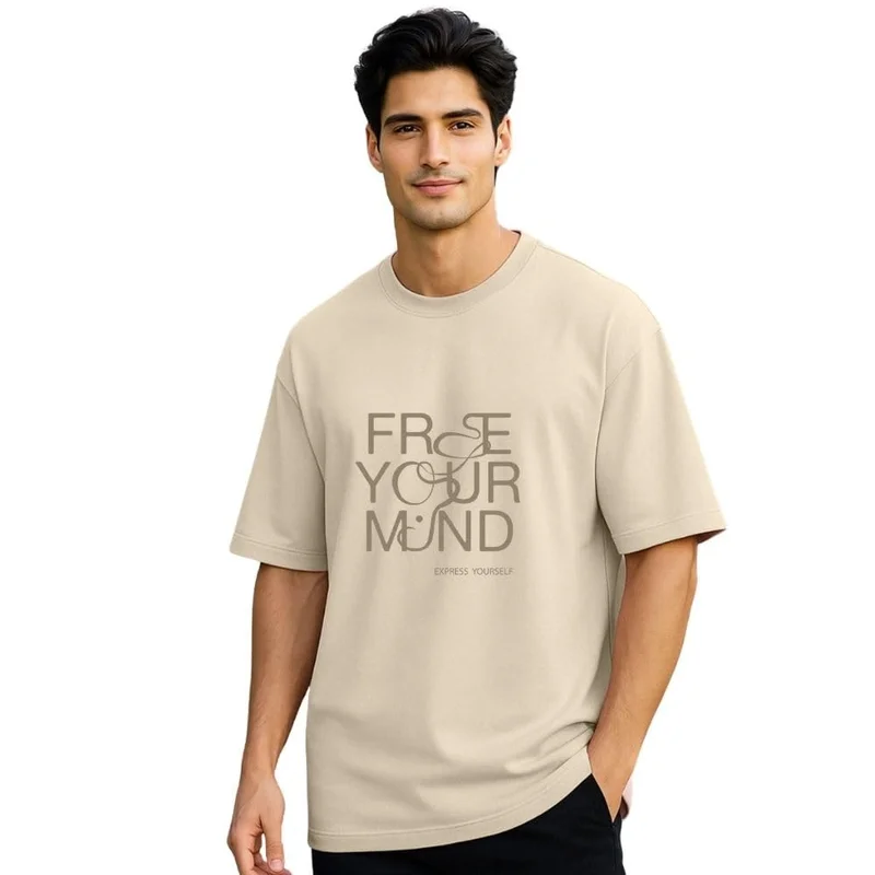 Men's Oversized Fit Graphic Print T-Shirt