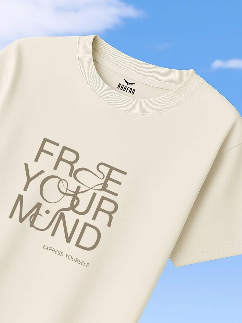 NOBERO  Men's Oversized Fit Graphic Print T-Shirt for Men | Best Price UAE