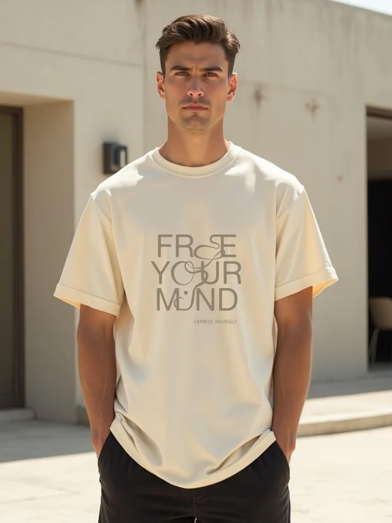 NOBERO  Men's Oversized Fit Graphic Print T-Shirt for Men | Best Price UAE