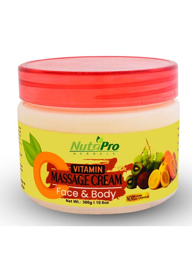 NutriPro Vitamin C Face Massage Cream 300gm, Brighten, Hydrate, and Nourish, Infused with Powerful Antioxidants, Suitable for All Skin Types - Image 1