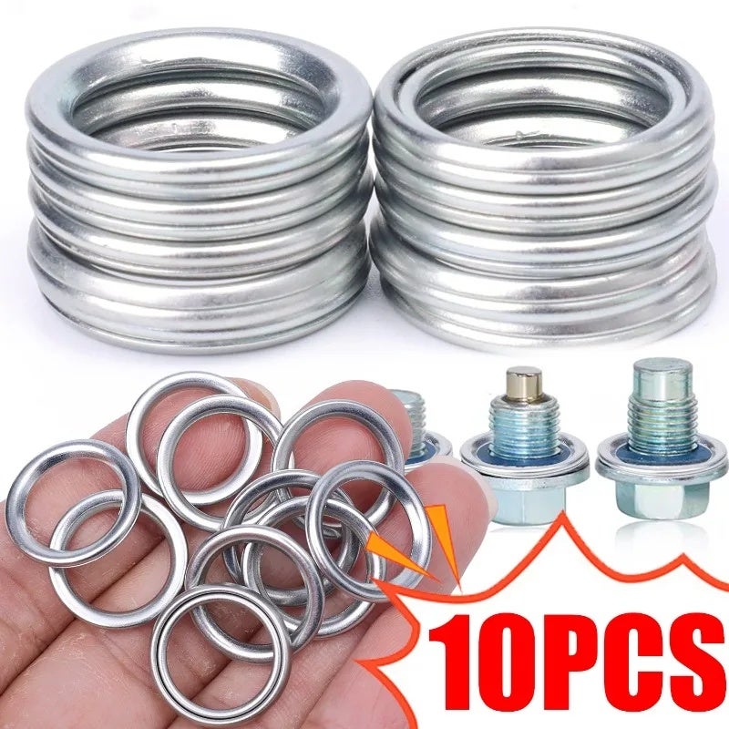 10Pcs For Hyundai Volvo Mitsubishi Oil Drain Plug Gasket 14mm Car Sealing Oil Drain Plug Auto Replaceable Accessories MD050317 - Image 1