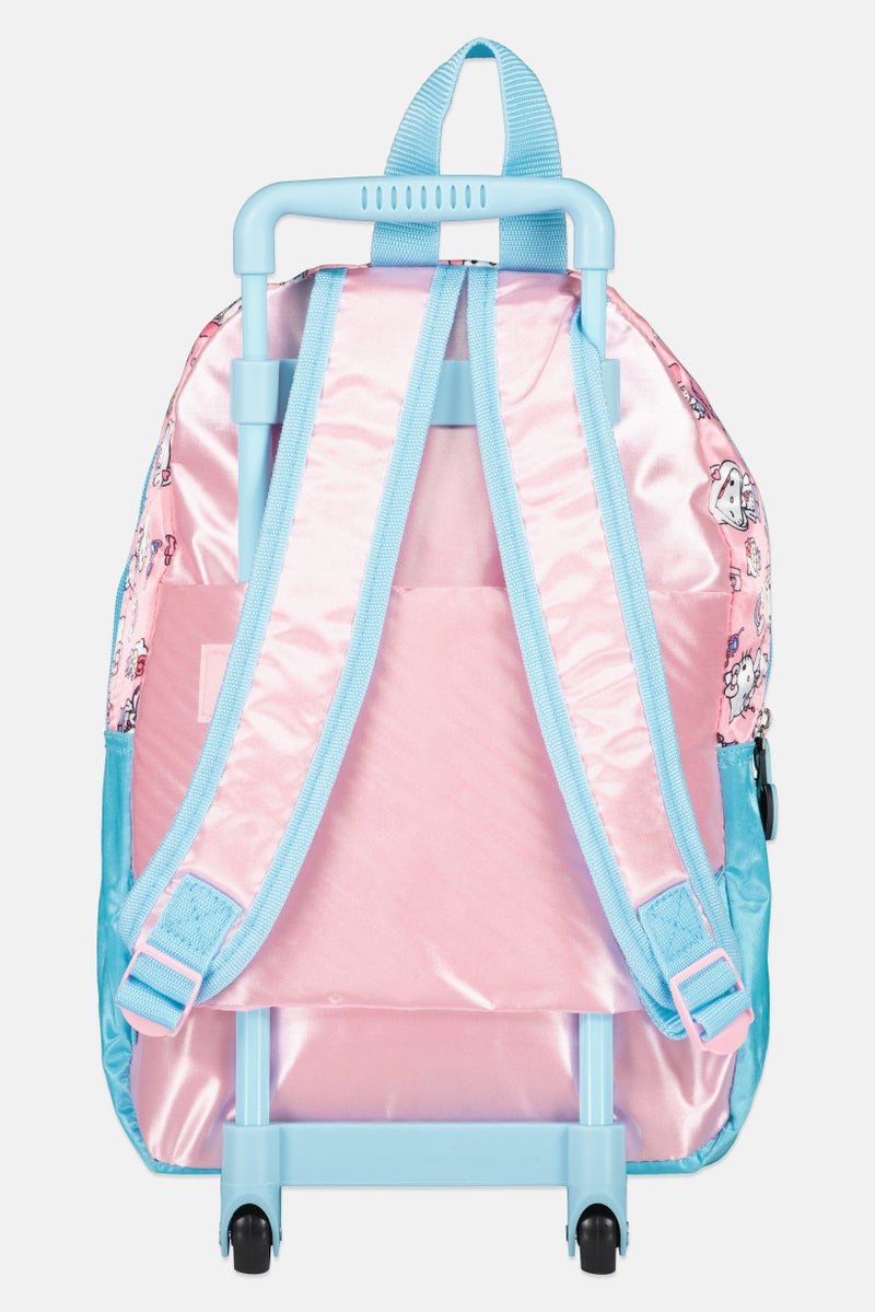 Sanrio حقيبة ترولي للبنات من هالو كيتي مع زجاجة ماء بلاستيكية وعلبة غداء، متعددة الألوان - Image 2