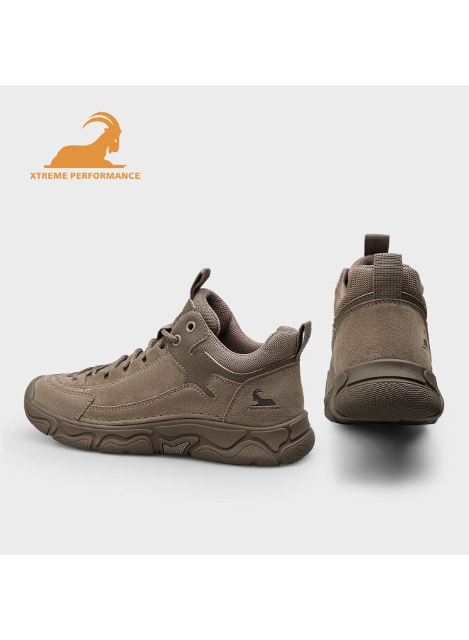 Beck Ram Men's Lightweight Luxury Genuine Leather Sports Casual Shoes Autumn Winter Warm Retro Mid-top Walking Shoes Durable Hiking Shoes - Image 5
