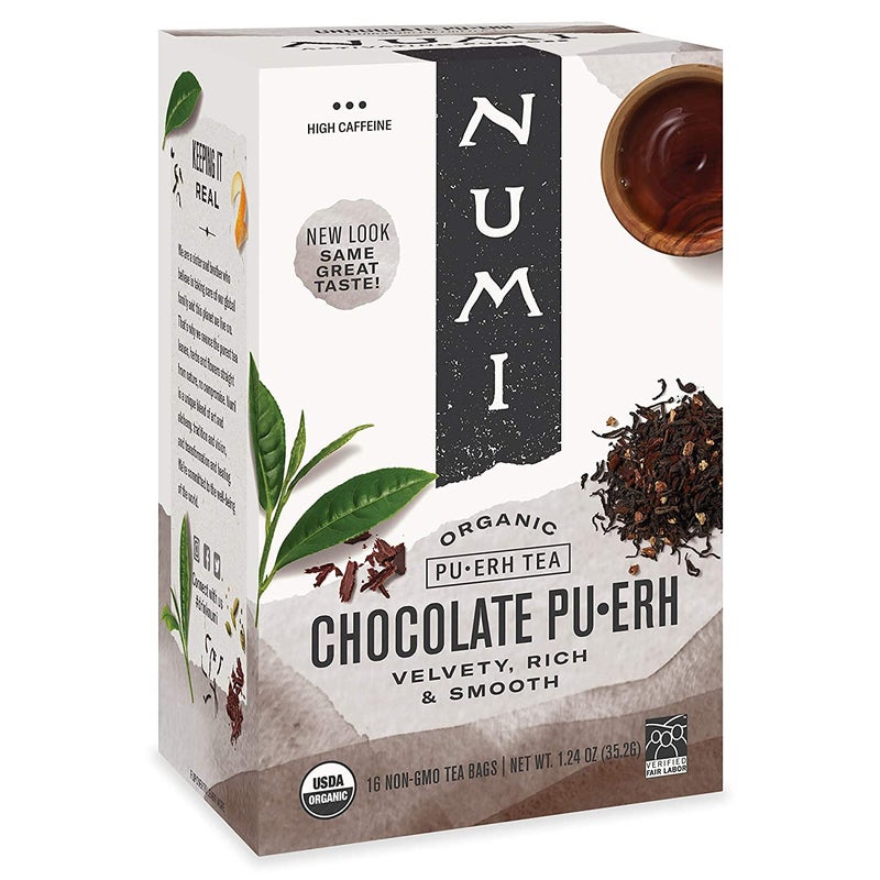 Numi Organic Tea Chocolate Pu-erh, 16 Count (Pack of 6) - Image 1