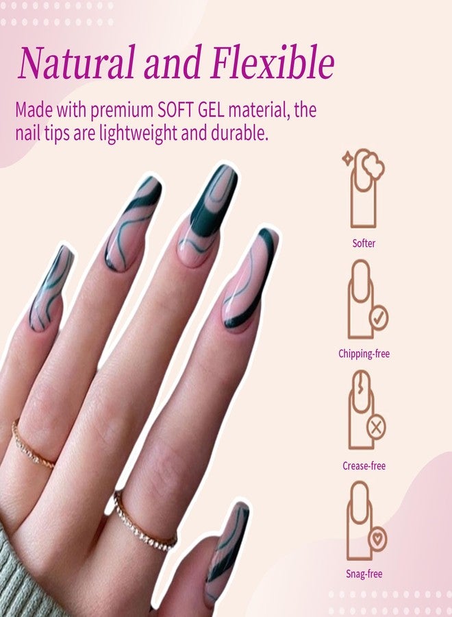 Cycullinyt 550pcs Coffin Soft Gel Nail Tips, 11 Sizes Medium Coffin Half Matte Nails Full Cover Acrylic Press on False Nail Tips for Beginners and Professional Home Salon DIY - Image 3