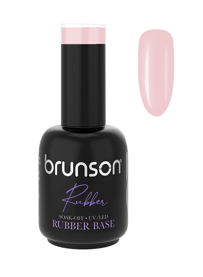 brunson Rubber Base Gel Nail Polish Long Lasting Gel Polish Base for Chip-Free Shine Strengthens French Manicure Pedicure Rubber Base Coat UV/LED Rubber Gel Soak Off Nail Art Hard Gel Polish 18ml BRB17